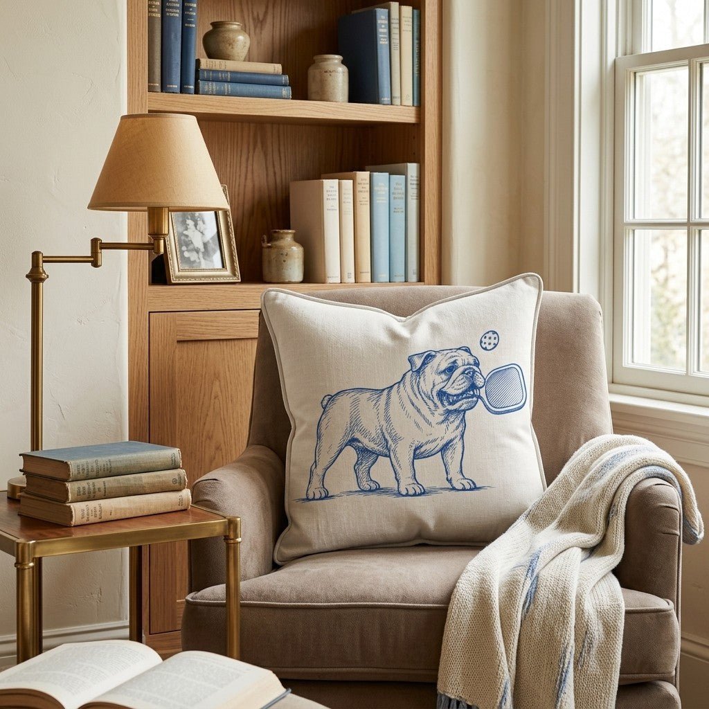 Bulldog Pickleball Throw Pillow - Benton Lane Home - Hillcroft Home