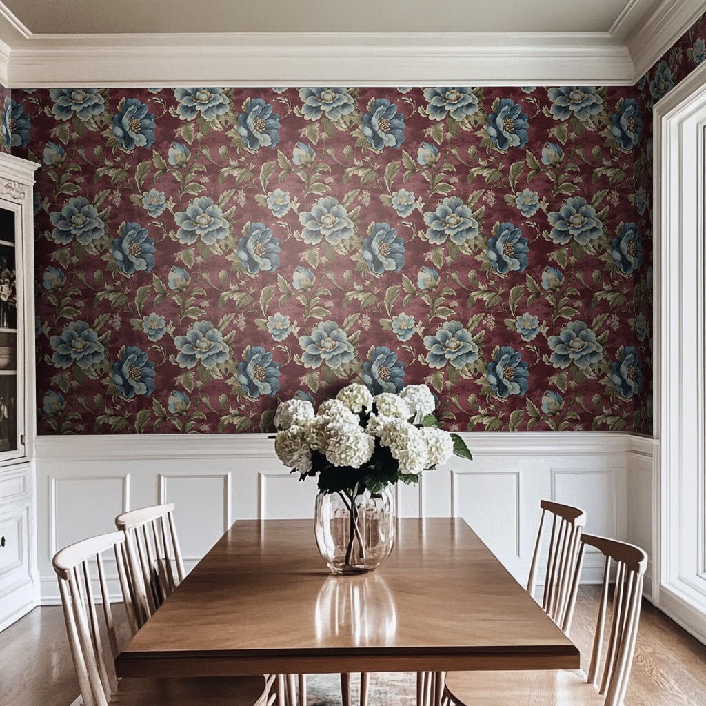 Burgundy Bouquet - Benton Lane Home - Painted Paper