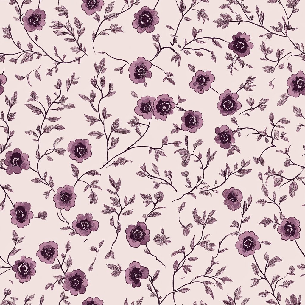 Burgundy Meadow - Benton Lane Home - Painted Paper