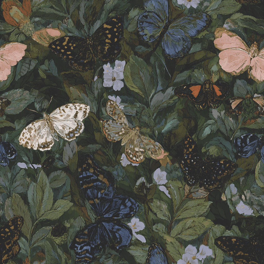 Butterfly Blooms Wallpaper - Benton Lane Home - Painted Paper