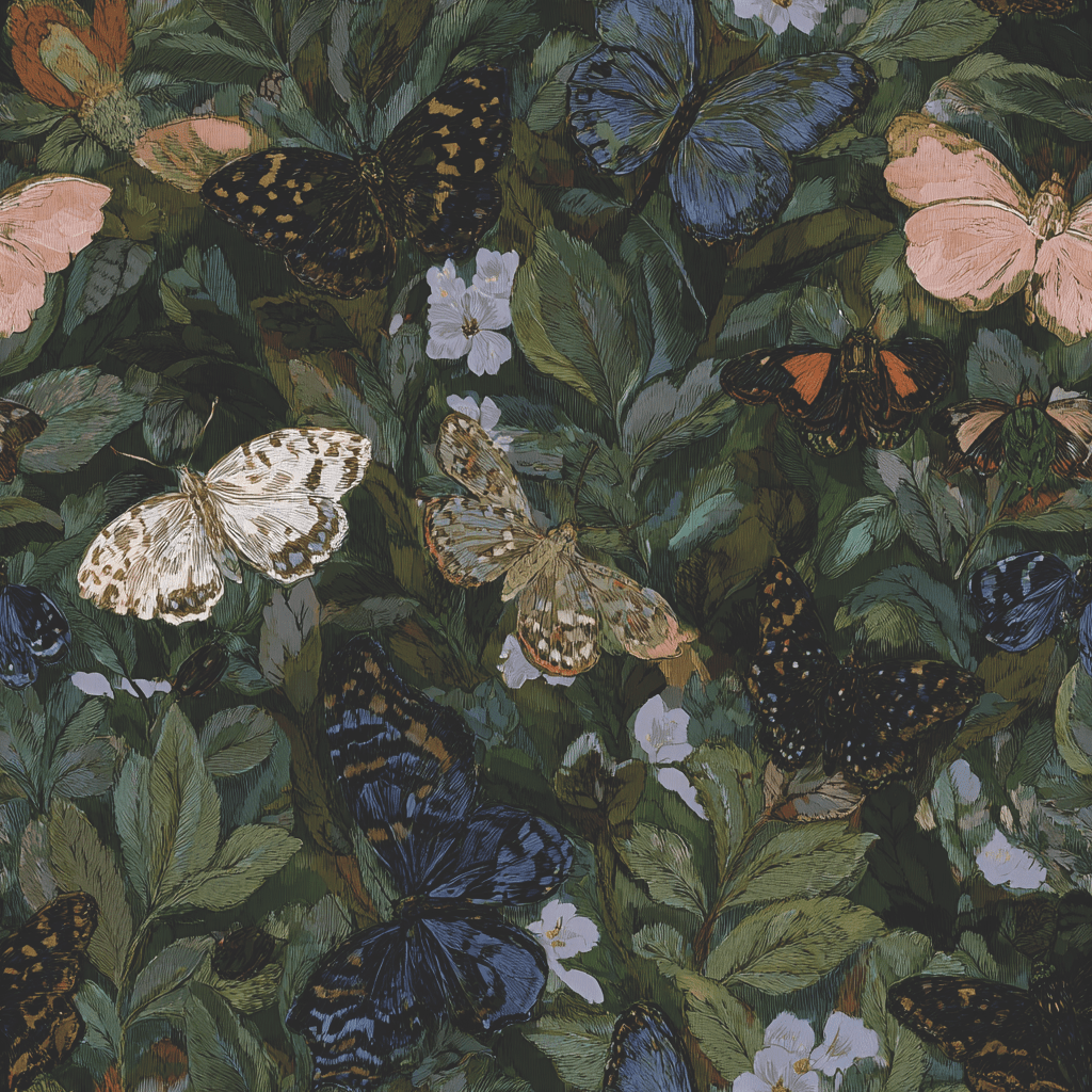 Butterfly Blooms Wallpaper - Painted Paper