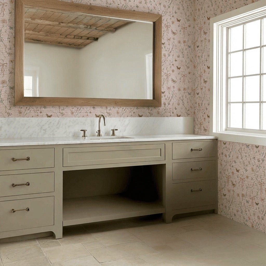 Butterfly Parlour Faux Grasscloth Wallpaper - Lemon Park