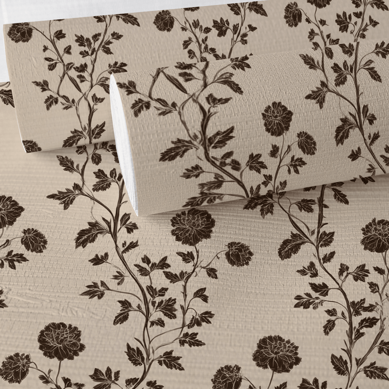 Camden Vine Faux Grasscloth Wallpaper - Painted Paper