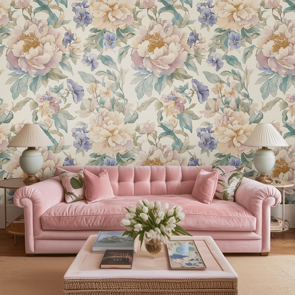 Camellia Wallpaper - Painted Paper