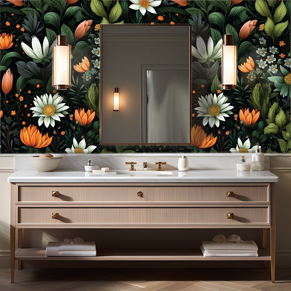 Cami Floral Wallpaper - Benton Lane Home - Painted Paper