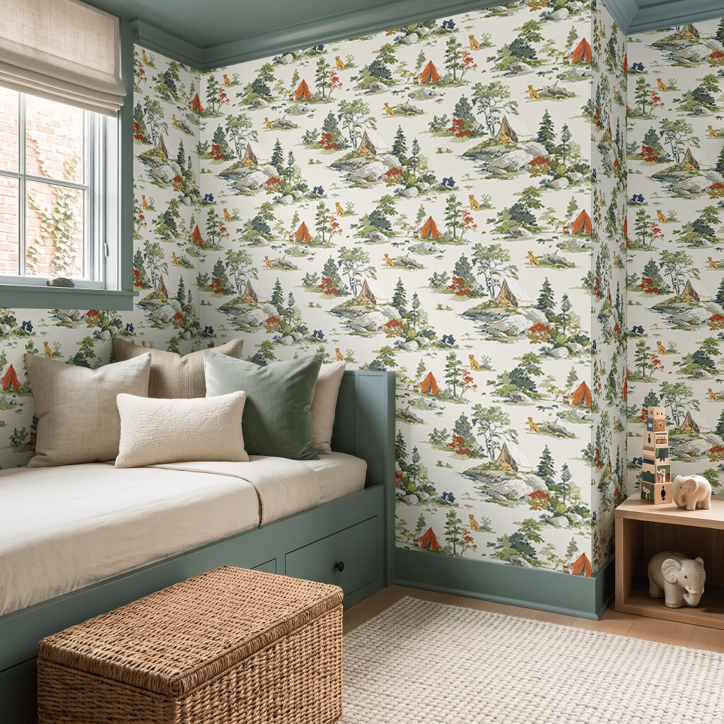 Camping Retriever Wallpaper - Painted Paper