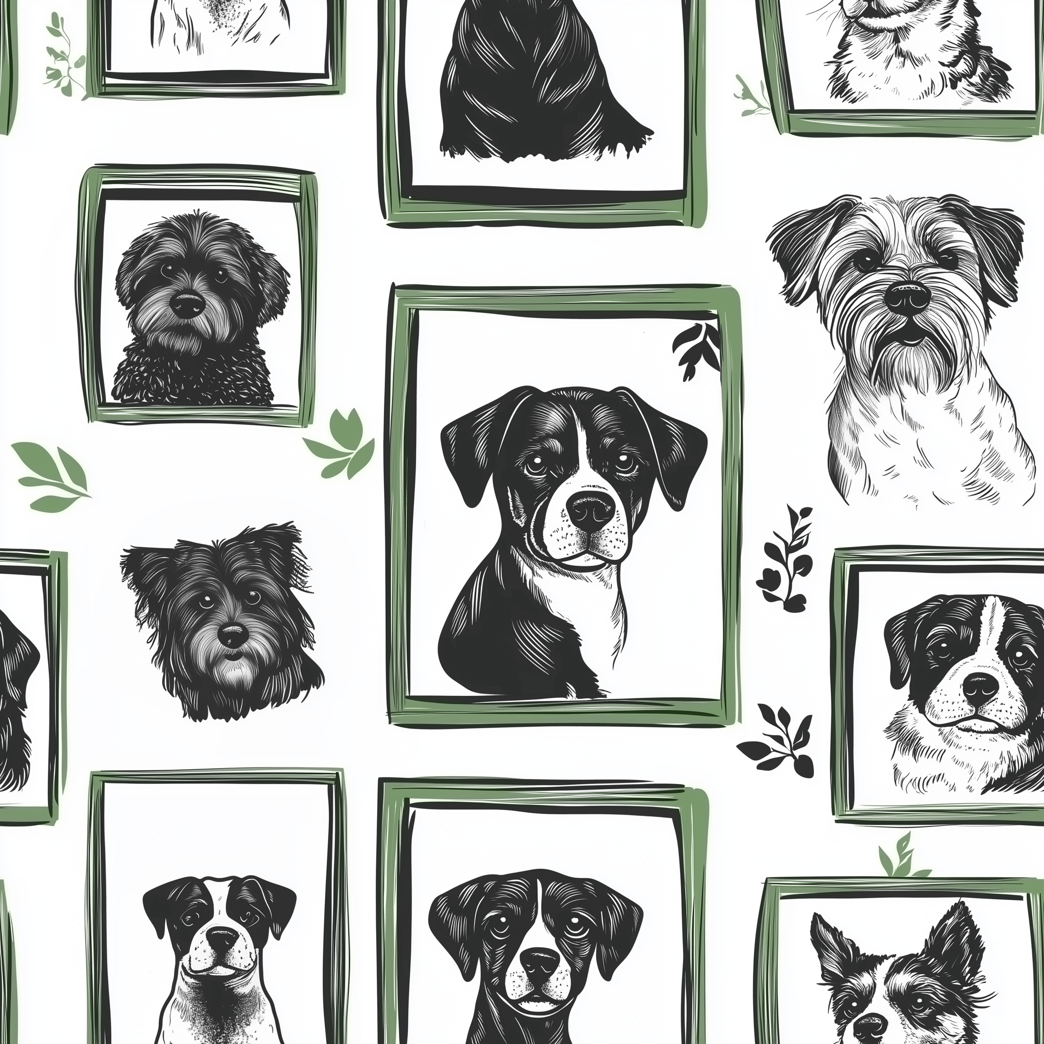 Canine Cameos Wallpaper - Benton Lane Home - Painted Paper