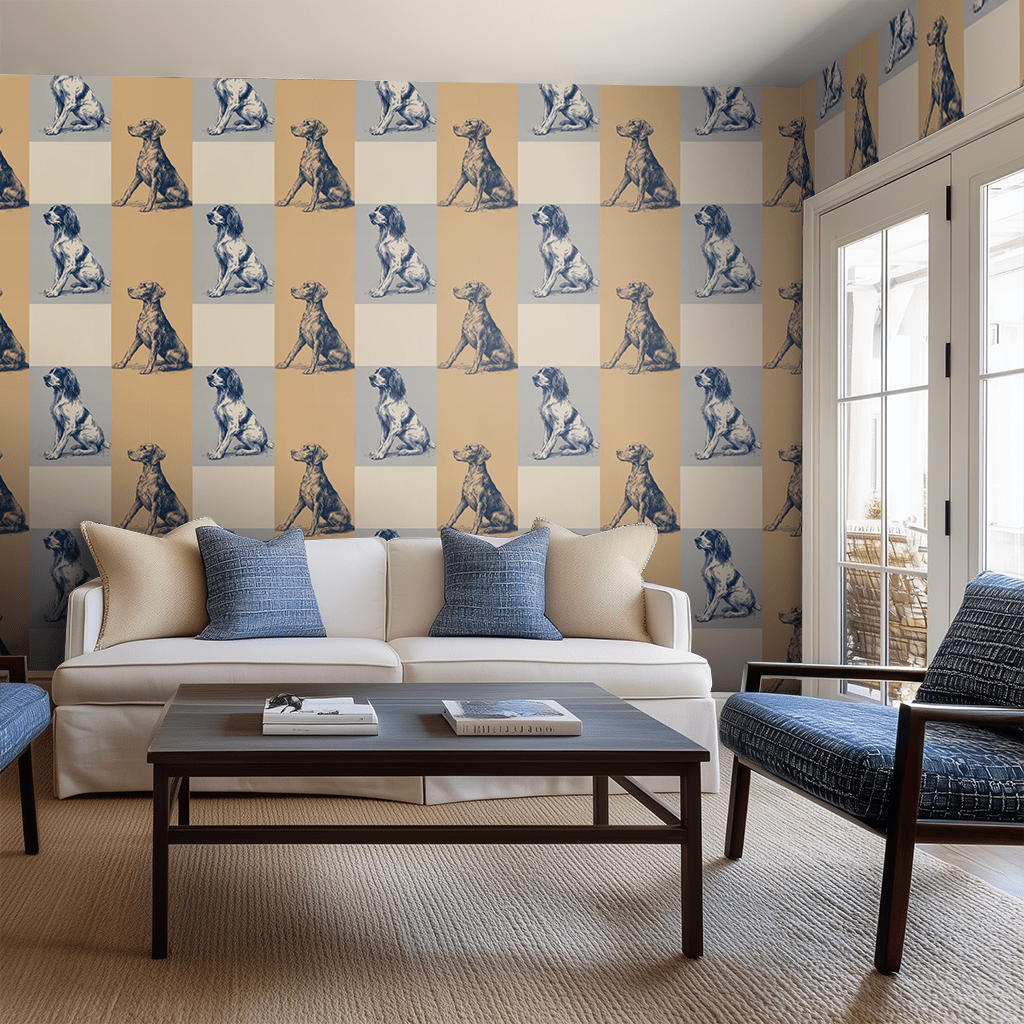 Canine Check Wallpaper - Benton Lane Home - Painted Paper