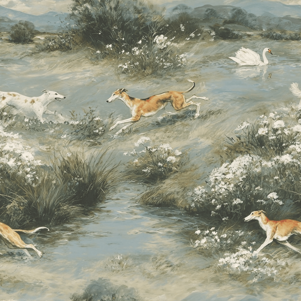 Canine Meadow Wallpaper - Painted Paper