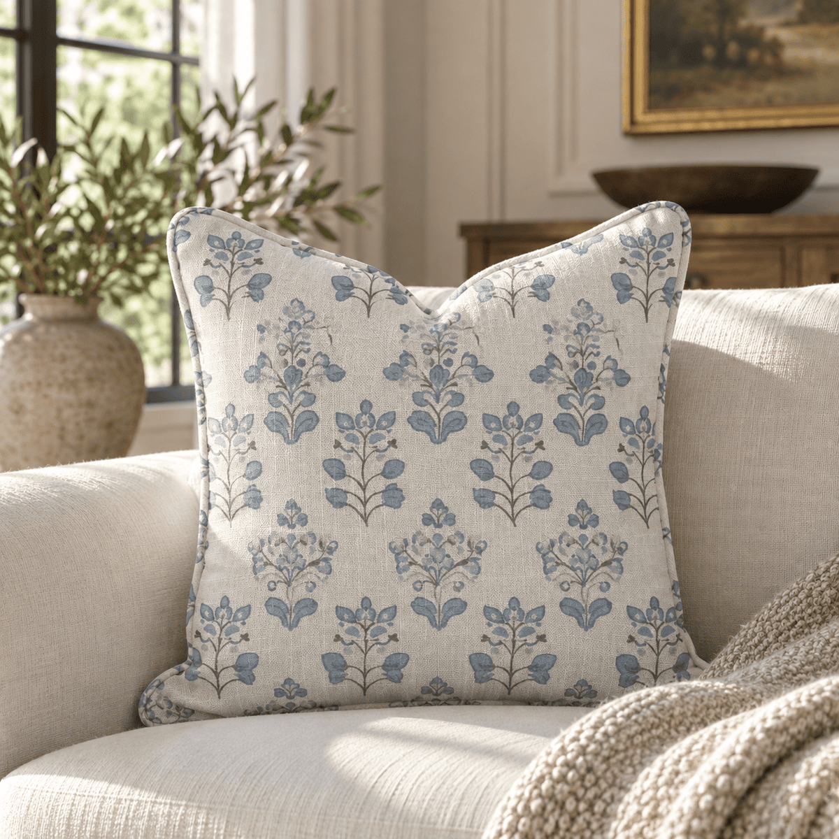 Capri Blue Throw Pillow - Lemon Park