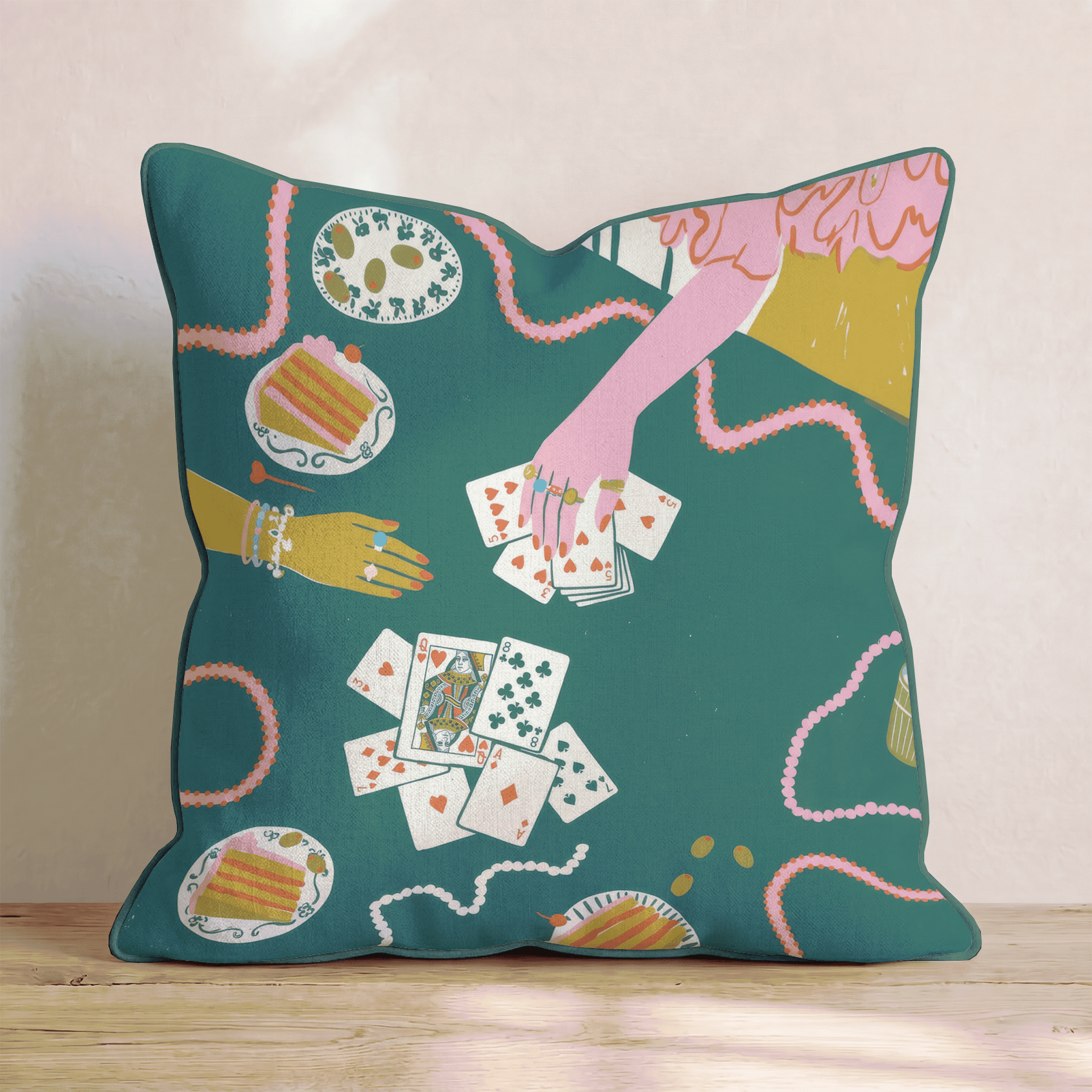 Cards on the Table Throw Pillow - Benton Lane Home - Hillcroft Home