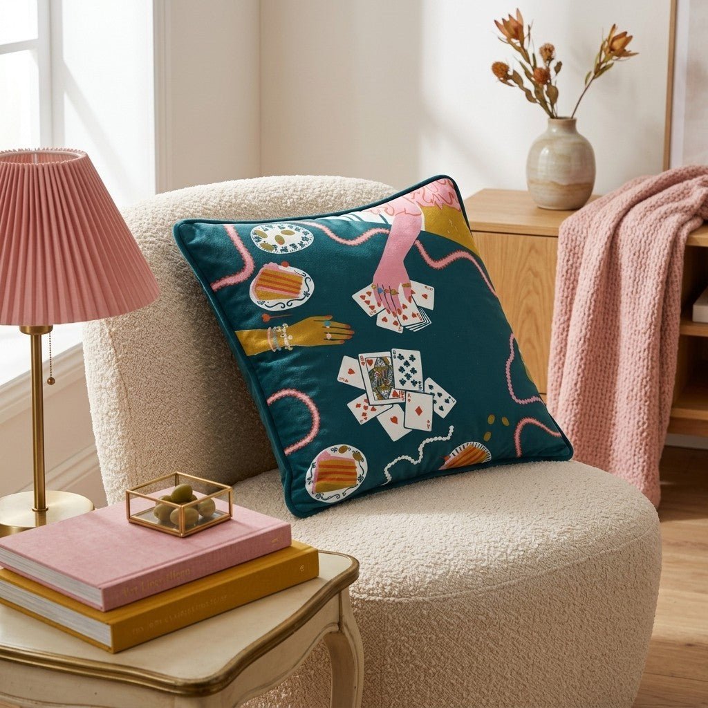 Cards on the Table Throw Pillow - Benton Lane Home - Hillcroft Home