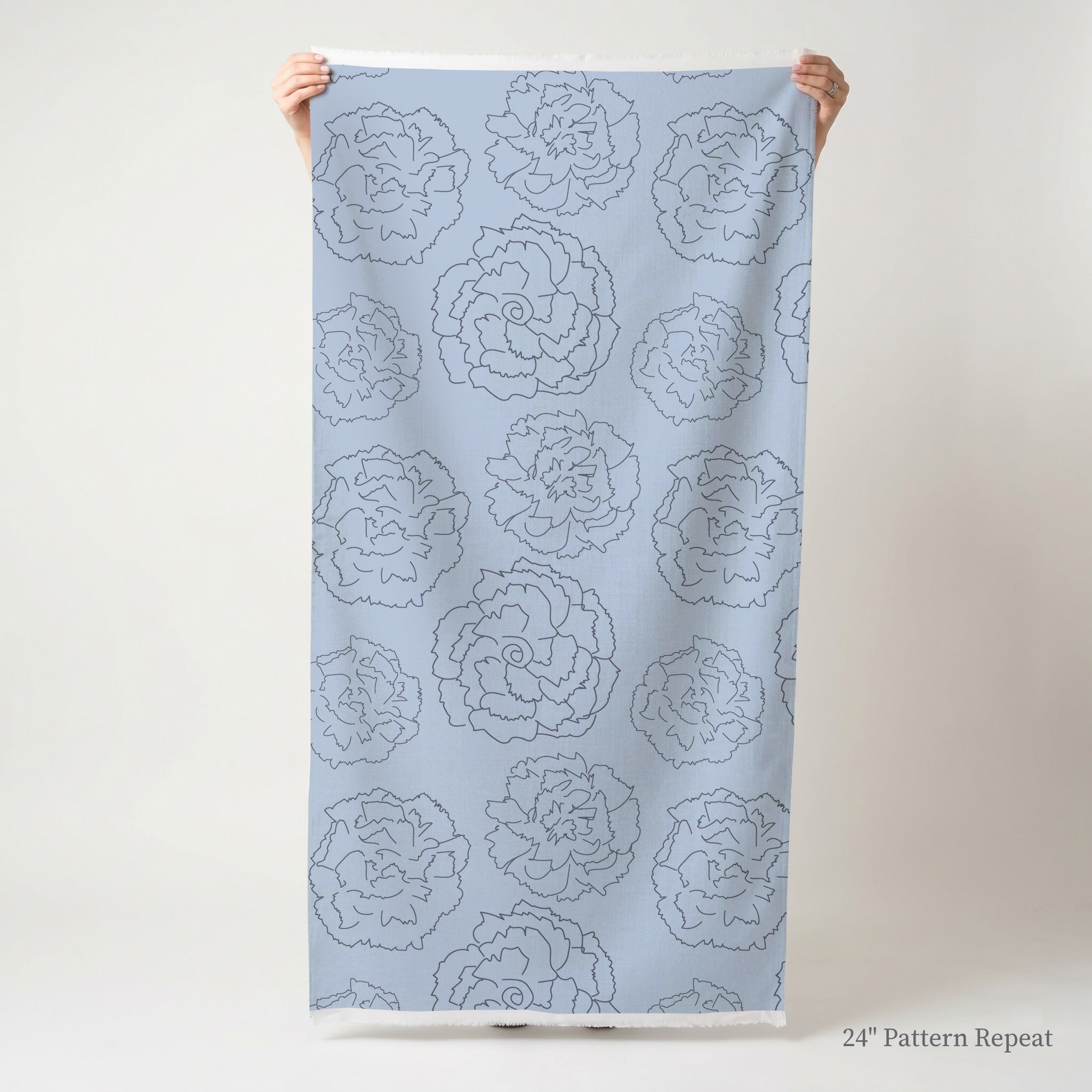 Carnations on Blue - Fabric - Benton Lane Home - Lemon Park
