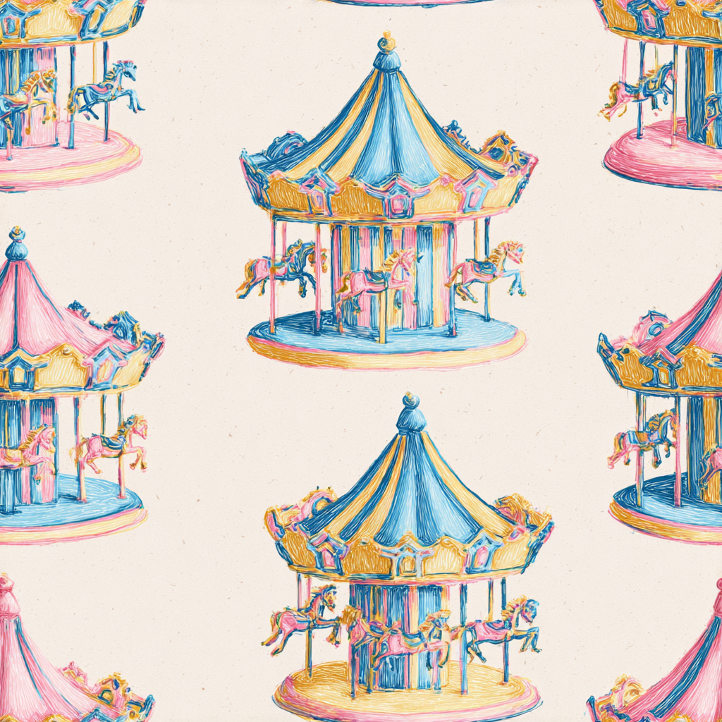 Carousel Dreams Wallpaper - Benton Lane Home - Lemon Park