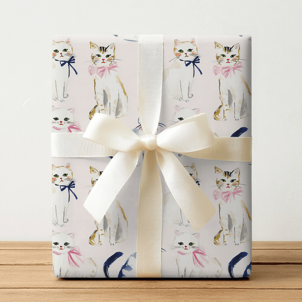 Cats with Bows - Wrapping Paper - Benton Lane Home - Lemon Park