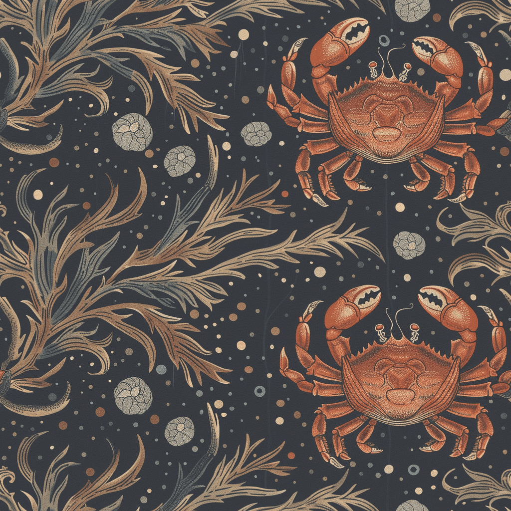 Celestial Crabs Wallpaper - Benton Lane Home - Painted Paper
