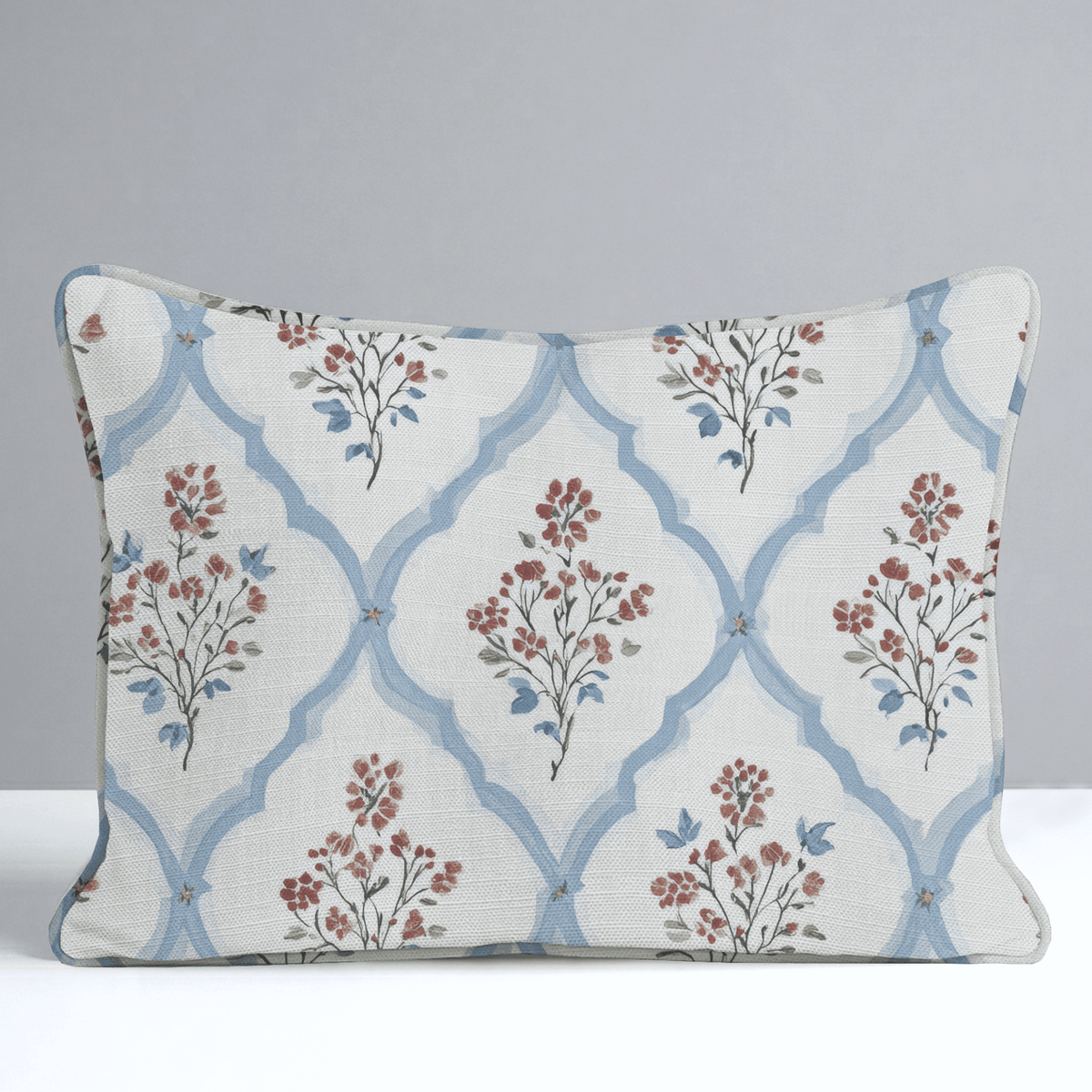 Chambray Tiles Throw Pillow - Lemon Park
