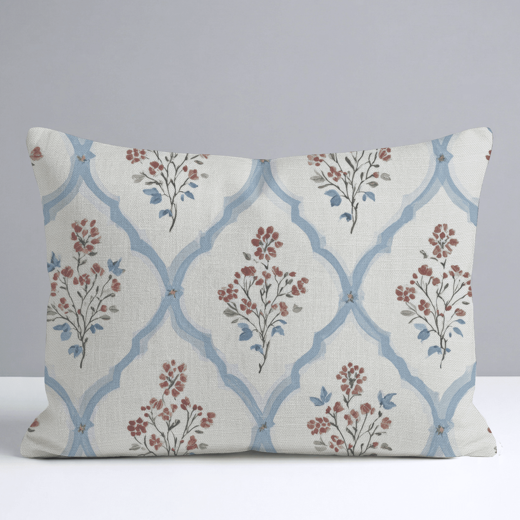 Chambray Tiles Throw Pillow - Benton Lane Home - Lemon Park