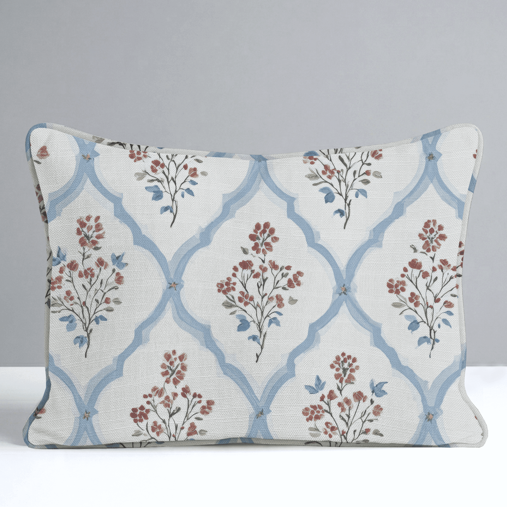 Chambray Tiles Throw Pillow - Benton Lane Home - Lemon Park