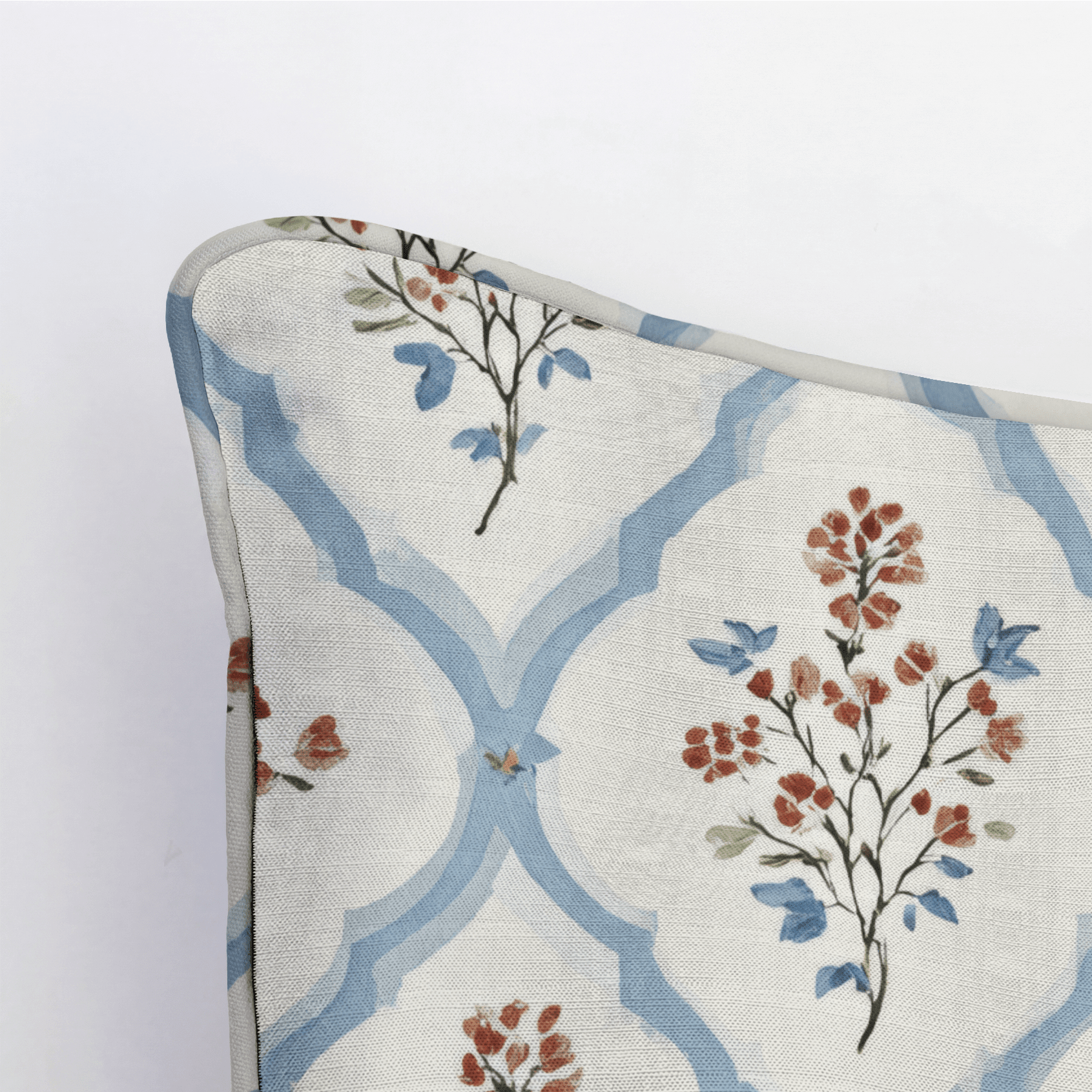 Chambray Tiles Throw Pillow - Benton Lane Home - Lemon Park