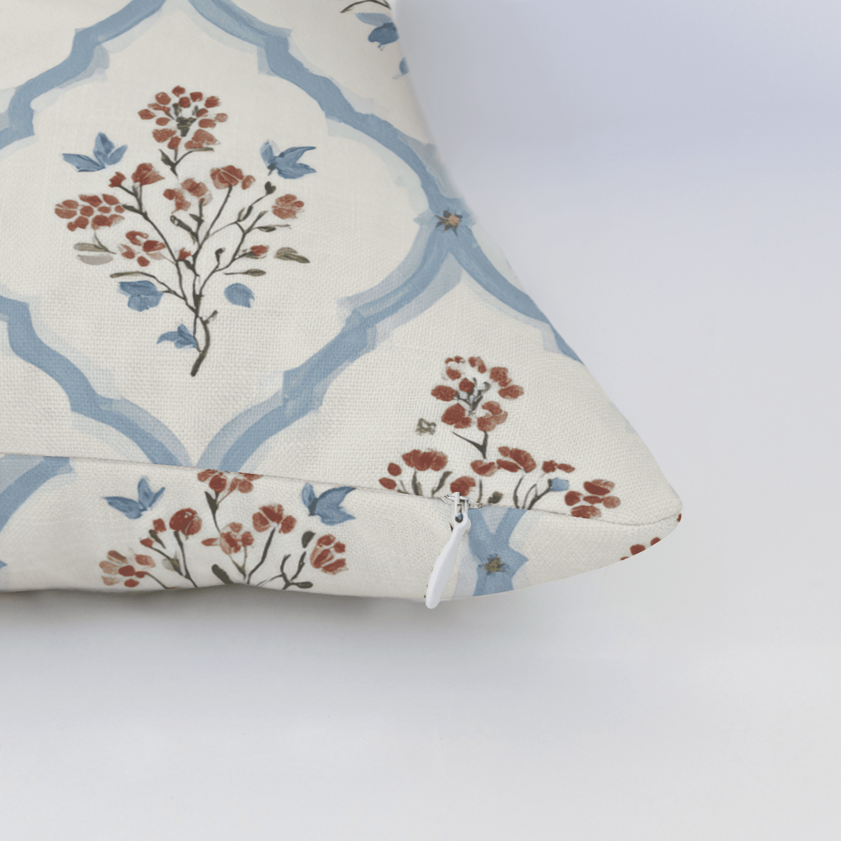 Chambray Tiles Throw Pillow - Benton Lane Home - Lemon Park