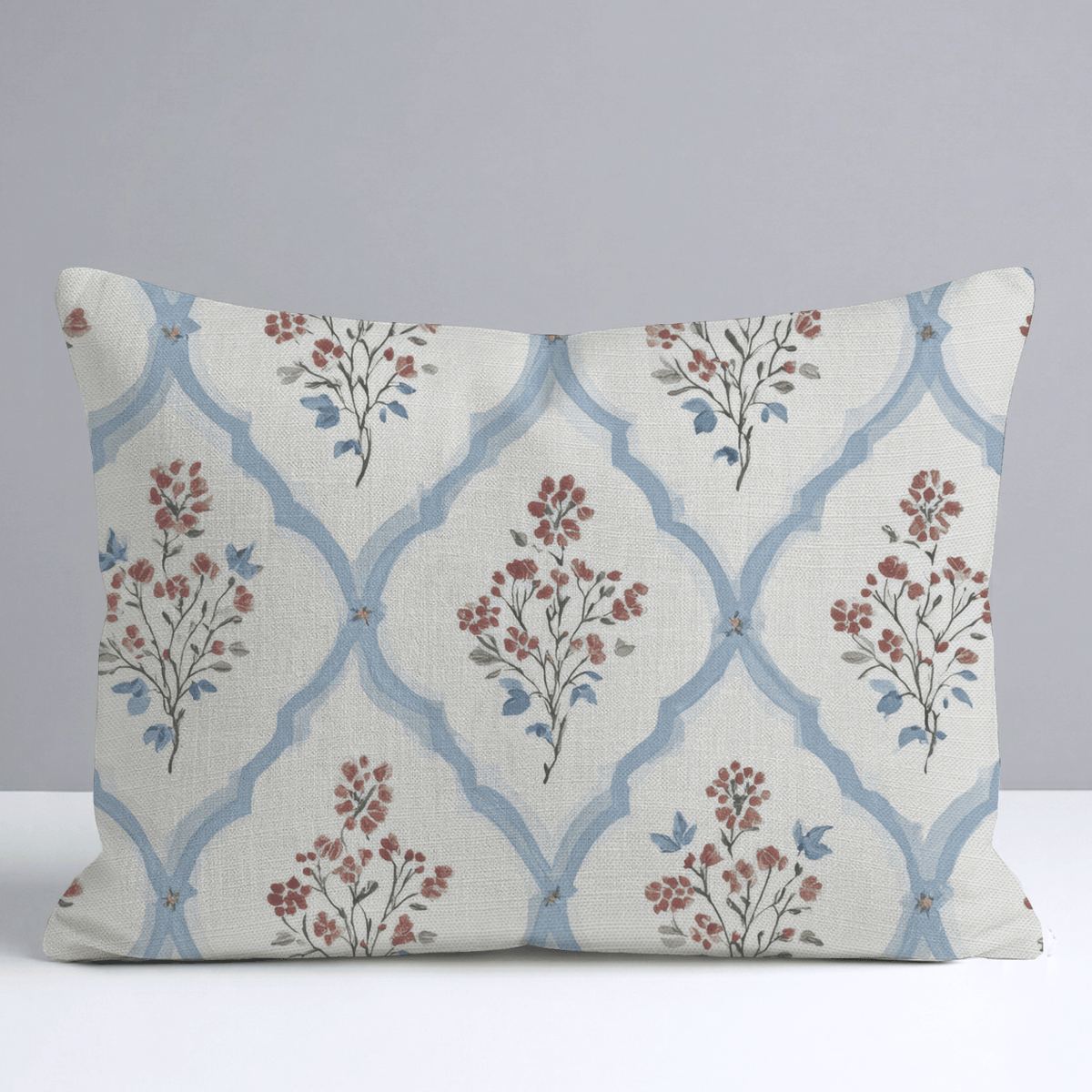 Chambray Tiles Throw Pillow - Lemon Park