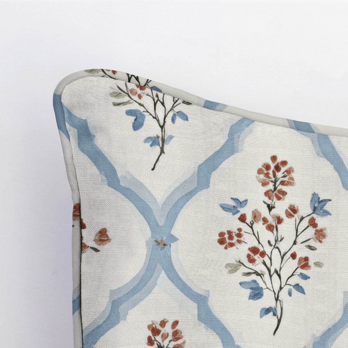 Chambray Tiles Throw Pillow - Lemon Park