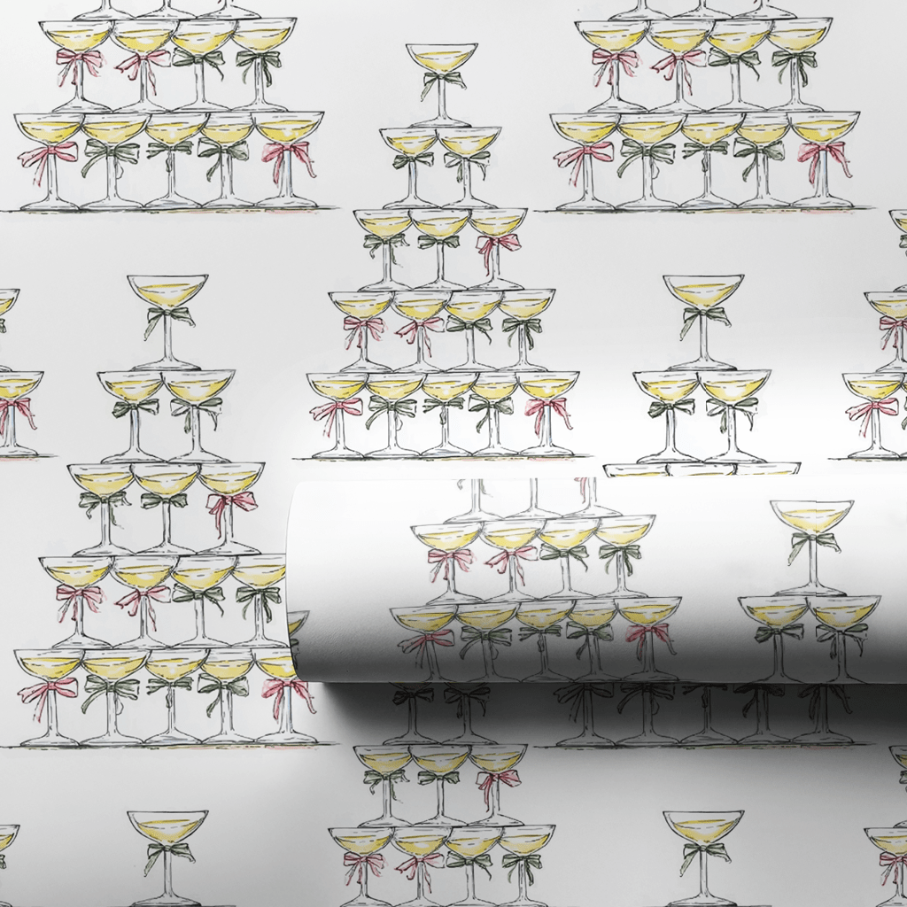Champagne Christmas - Wrapping Paper - Benton Lane Home - Lemon Park