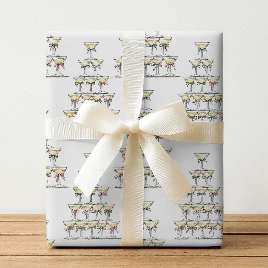 Champagne Christmas - Wrapping Paper - Benton Lane Home - Lemon Park