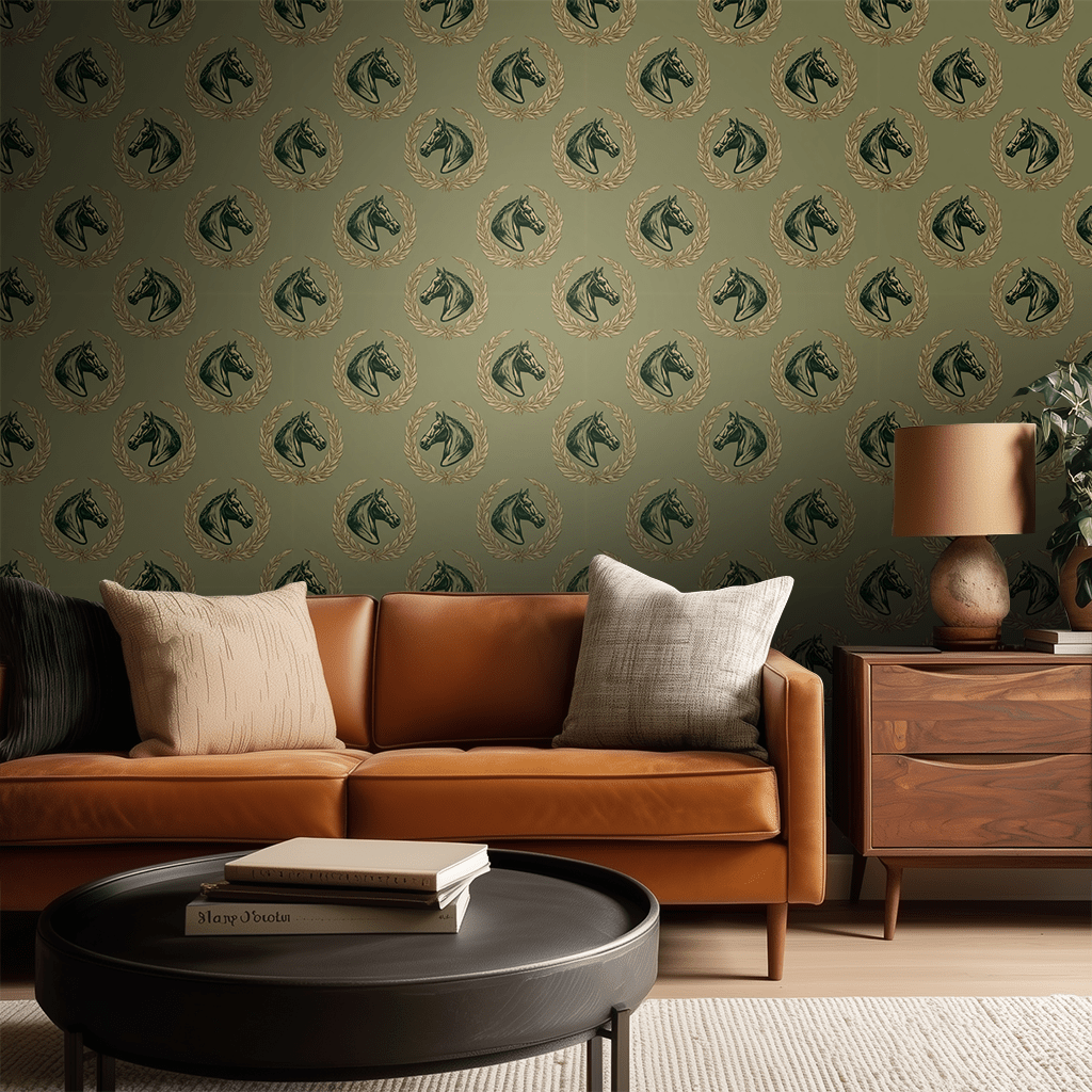 Champion's Crest Wallpaper - Benton Lane Home - Painted Paper