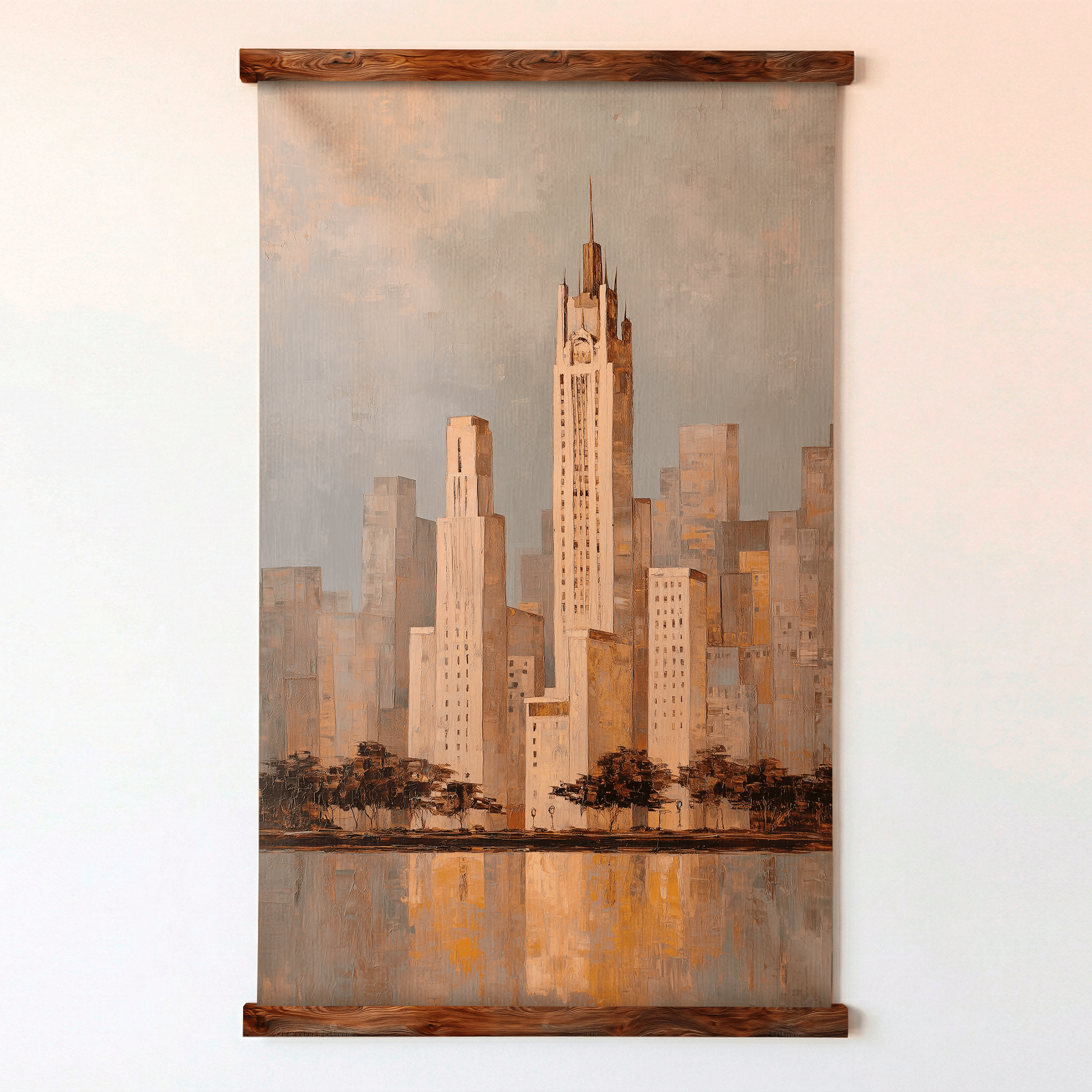 Chicago at Sundown - Tapestry - Benton Lane Home - Lemon Park
