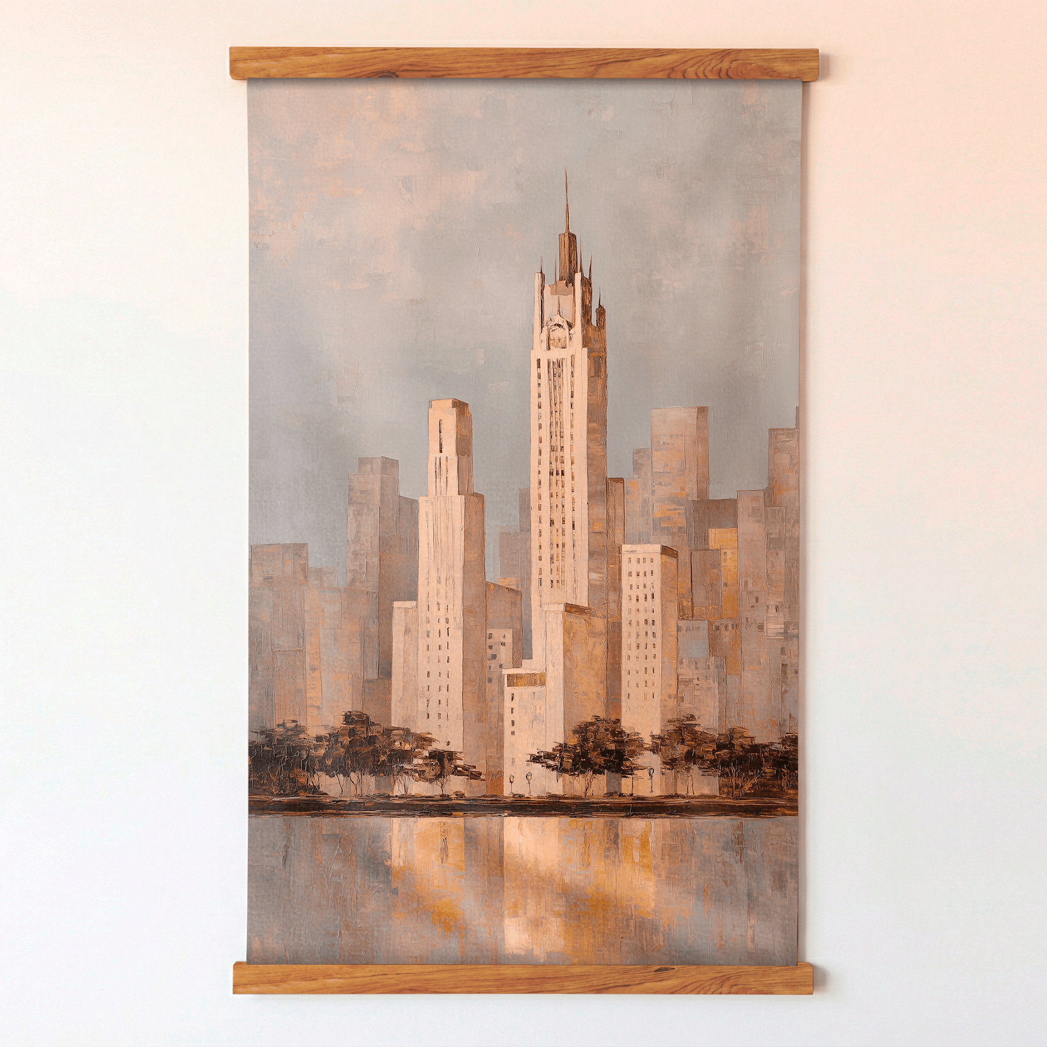 Chicago at Sundown - Tapestry - Benton Lane Home - Lemon Park