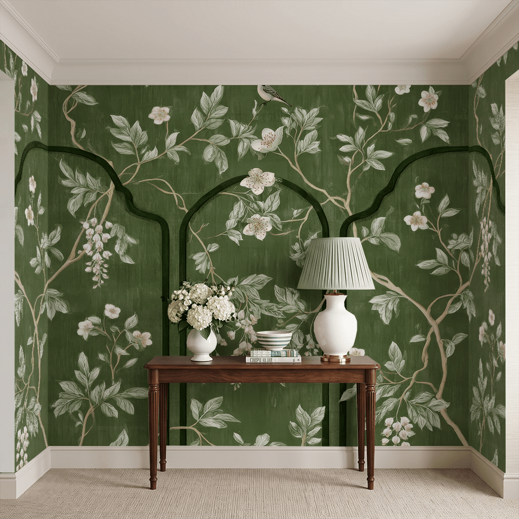 Chinoiserie Gate - Wall Mural - Painted Paper