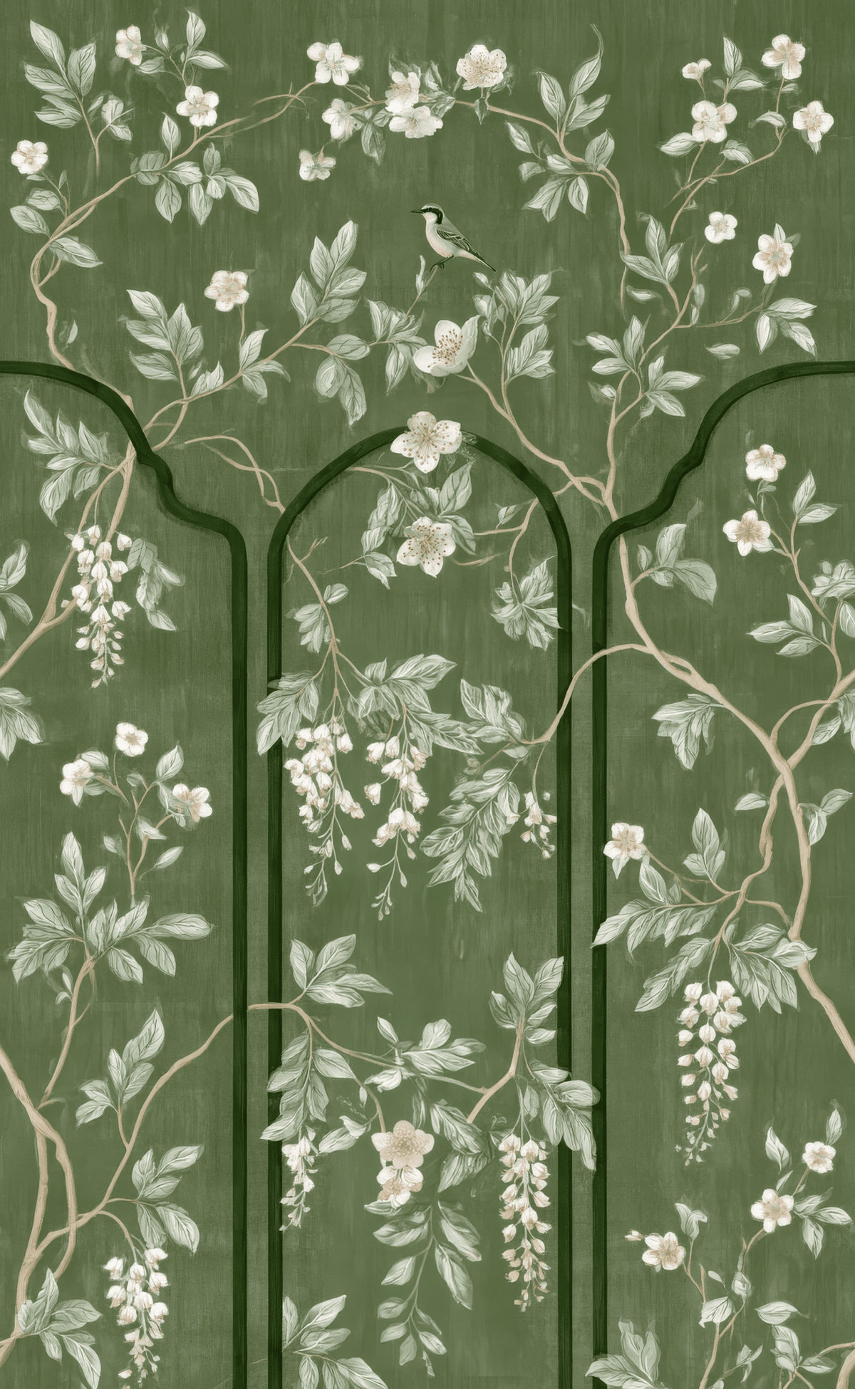 Chinoiserie Gate - Wall Mural - Painted Paper