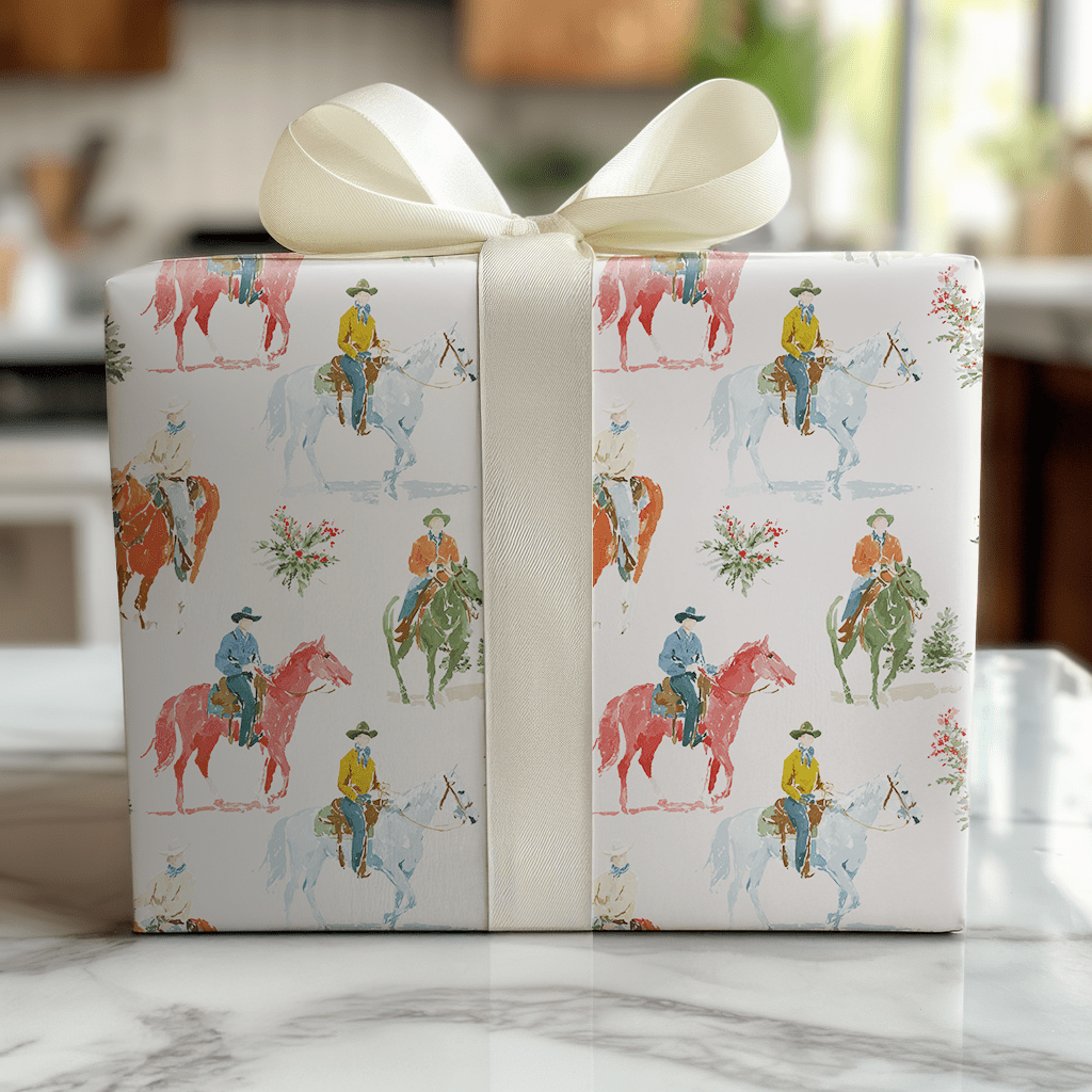 Christmas Cowboys - Wrapping Paper - Benton Lane Home - Lemon Park