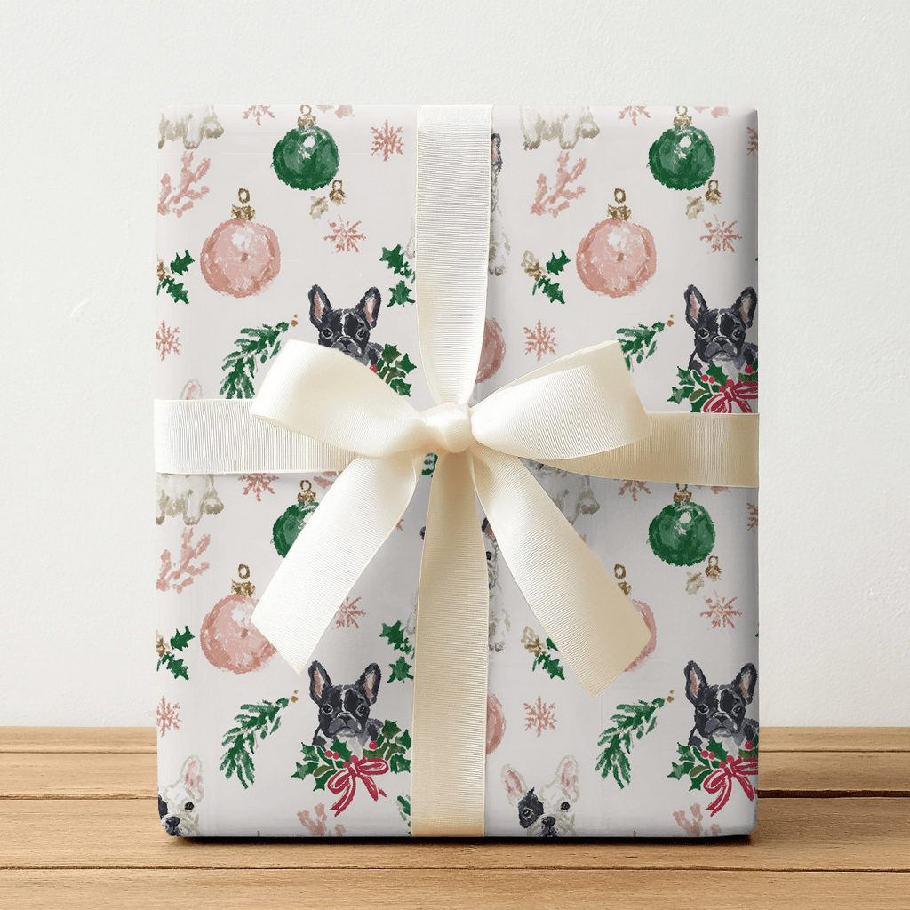 Christmas With French Bulldogs - Wrapping Paper - Benton Lane Home - Lemon Park