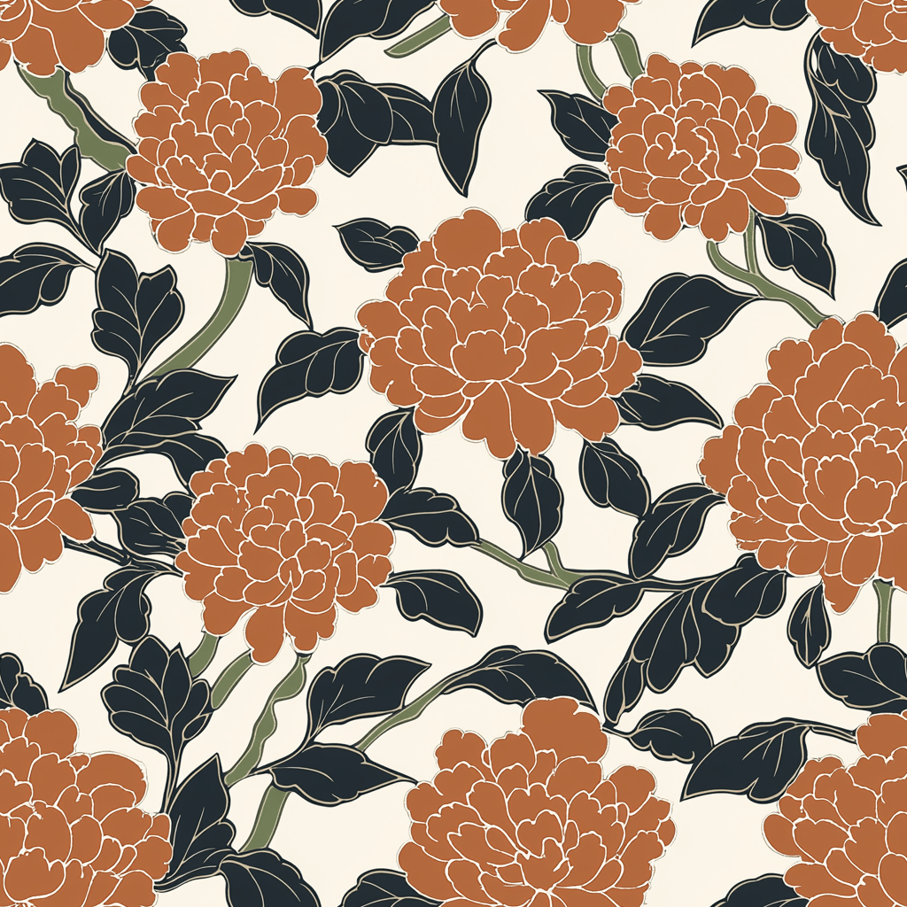 Chrysanthemum Night Wallpaper - Benton Lane Home - Painted Paper