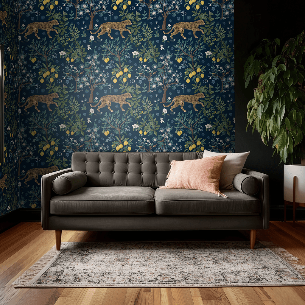 Citrus Panthera Wallpaper - Benton Lane Home - Painted Paper