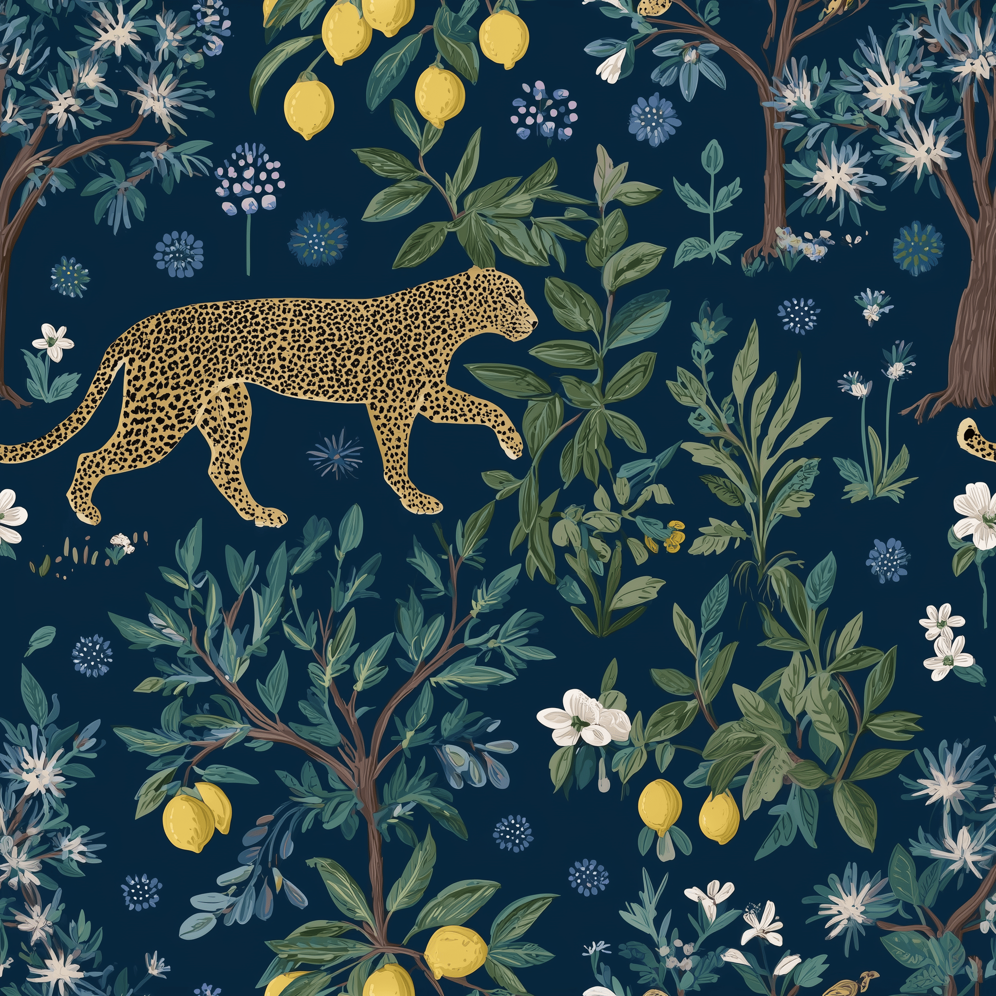 Citrus Panthera Wallpaper - Benton Lane Home - Painted Paper