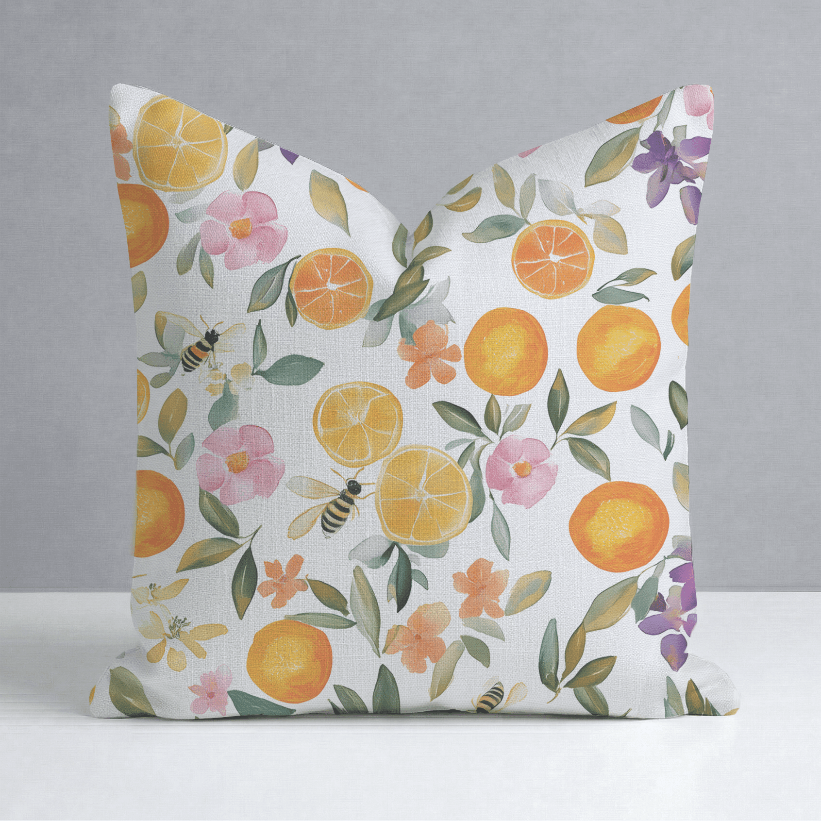 Citrus Serenade Throw Pillow - Benton Lane Home - Lemon Park