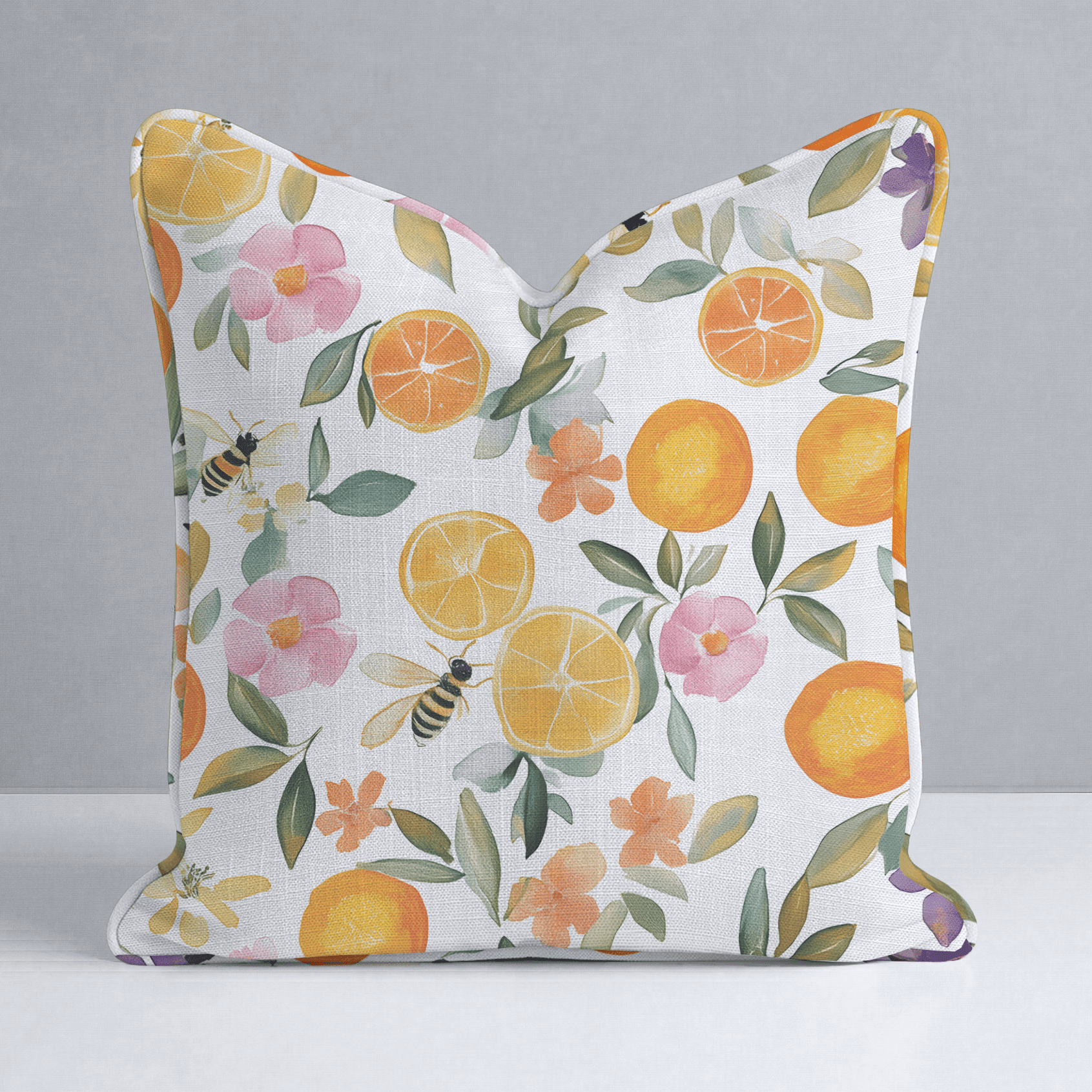 Citrus Serenade Throw Pillow - Benton Lane Home - Lemon Park