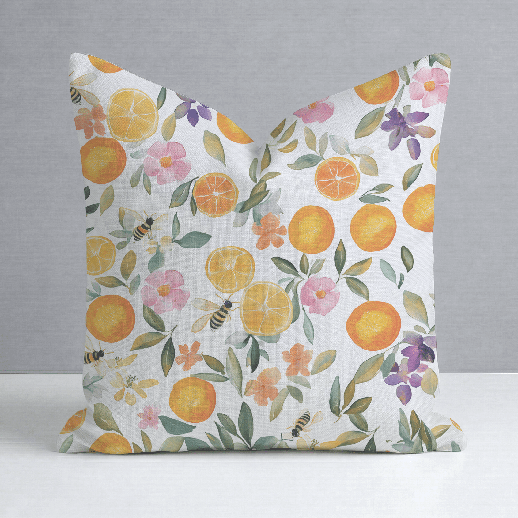 Citrus Serenade Throw Pillow - Benton Lane Home - Lemon Park