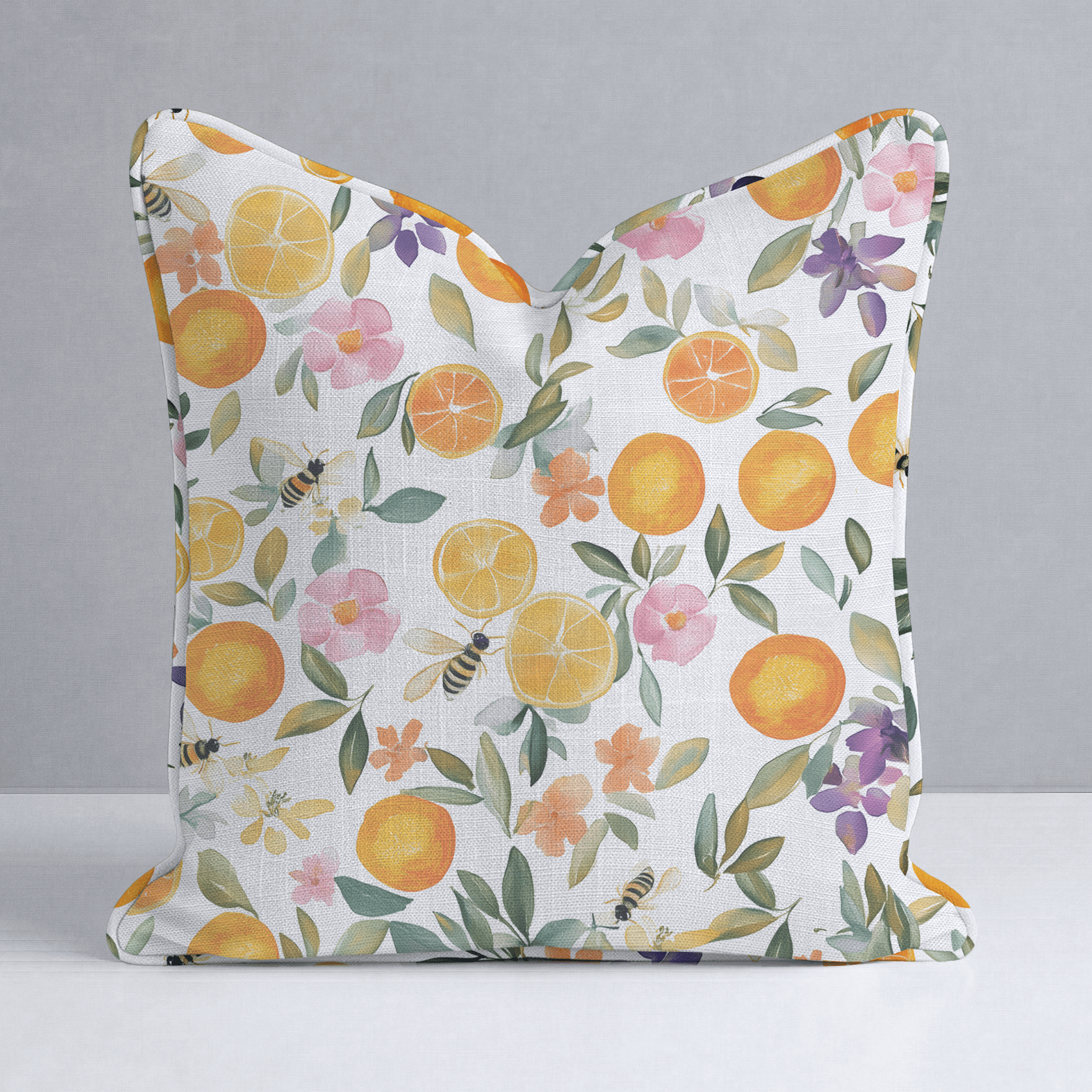 Citrus Serenade Throw Pillow - Benton Lane Home - Lemon Park