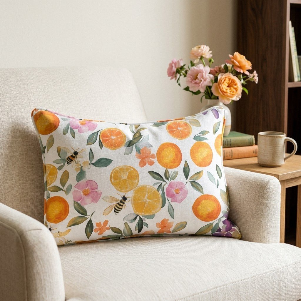 Citrus Serenade Throw Pillow - Benton Lane Home - Lemon Park