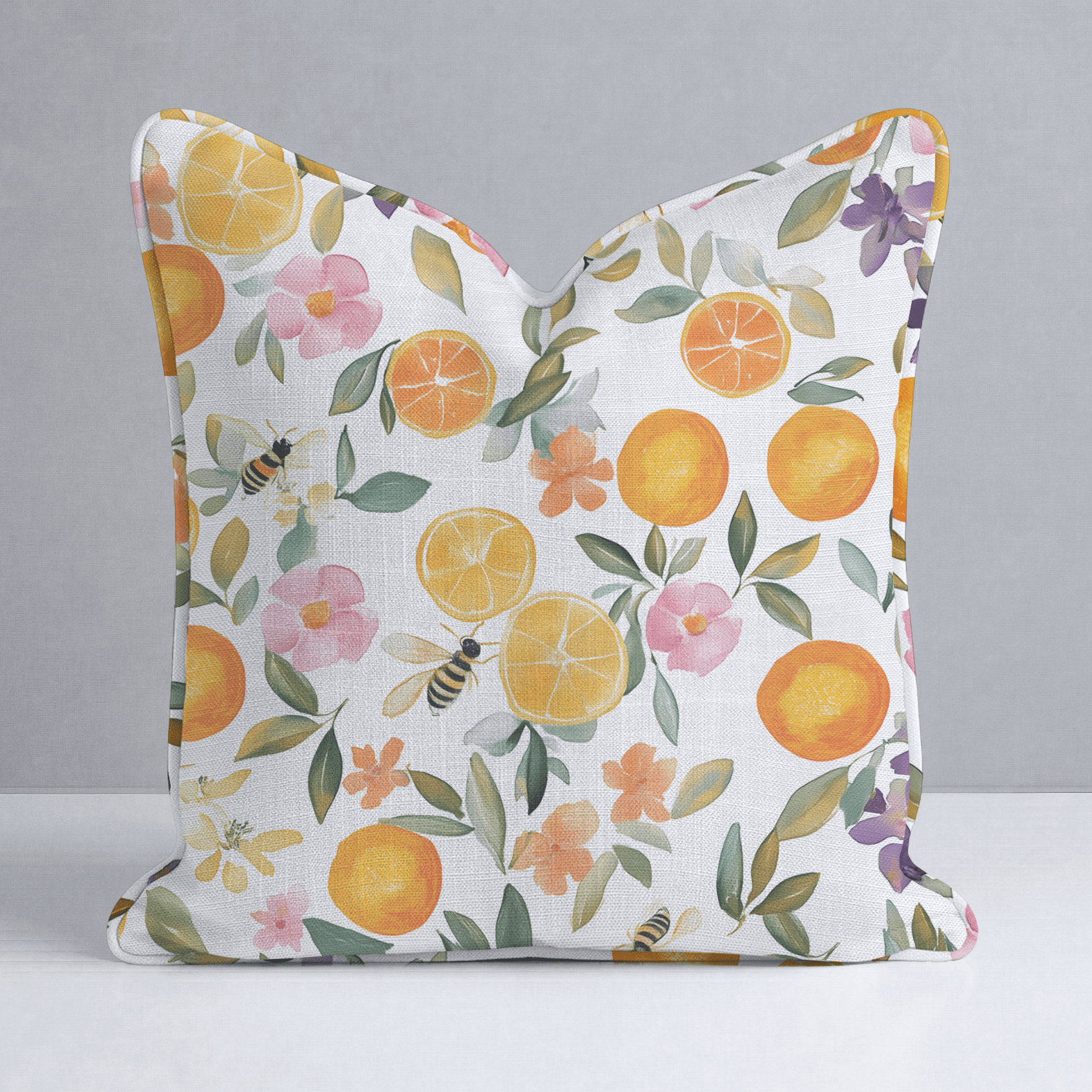 Citrus Serenade Throw Pillow - Benton Lane Home - Lemon Park