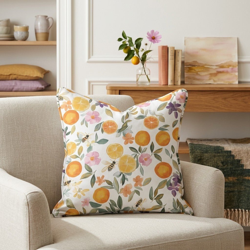 Citrus Serenade Throw Pillow - Benton Lane Home - Lemon Park