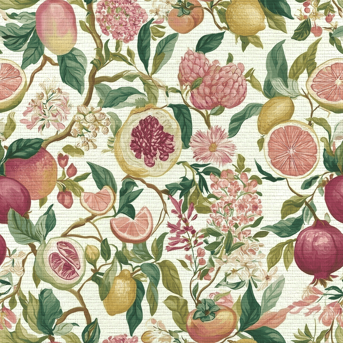 Citrus Sunshine Faux Grasscloth Wallpaper - Painted Paper
