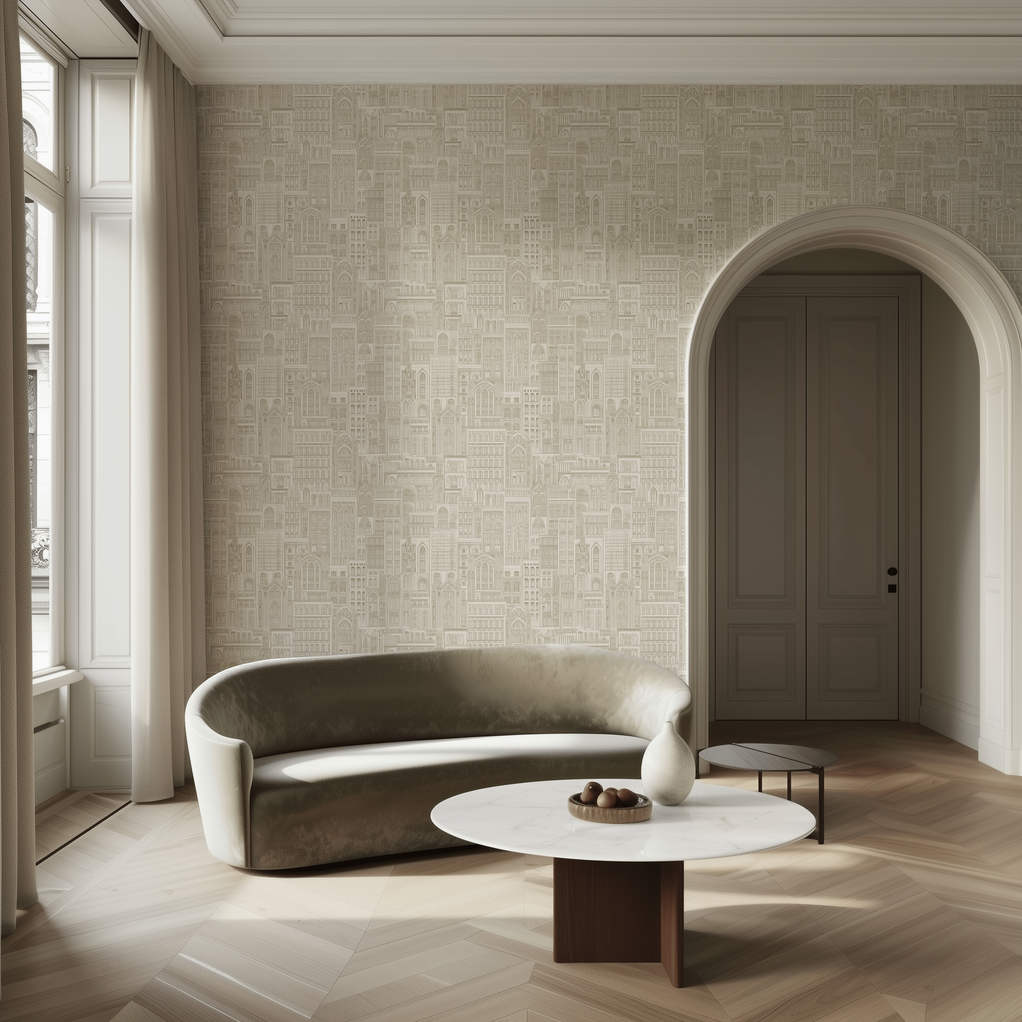 Cityscape Wallpaper - Benton Lane Home - Painted Paper