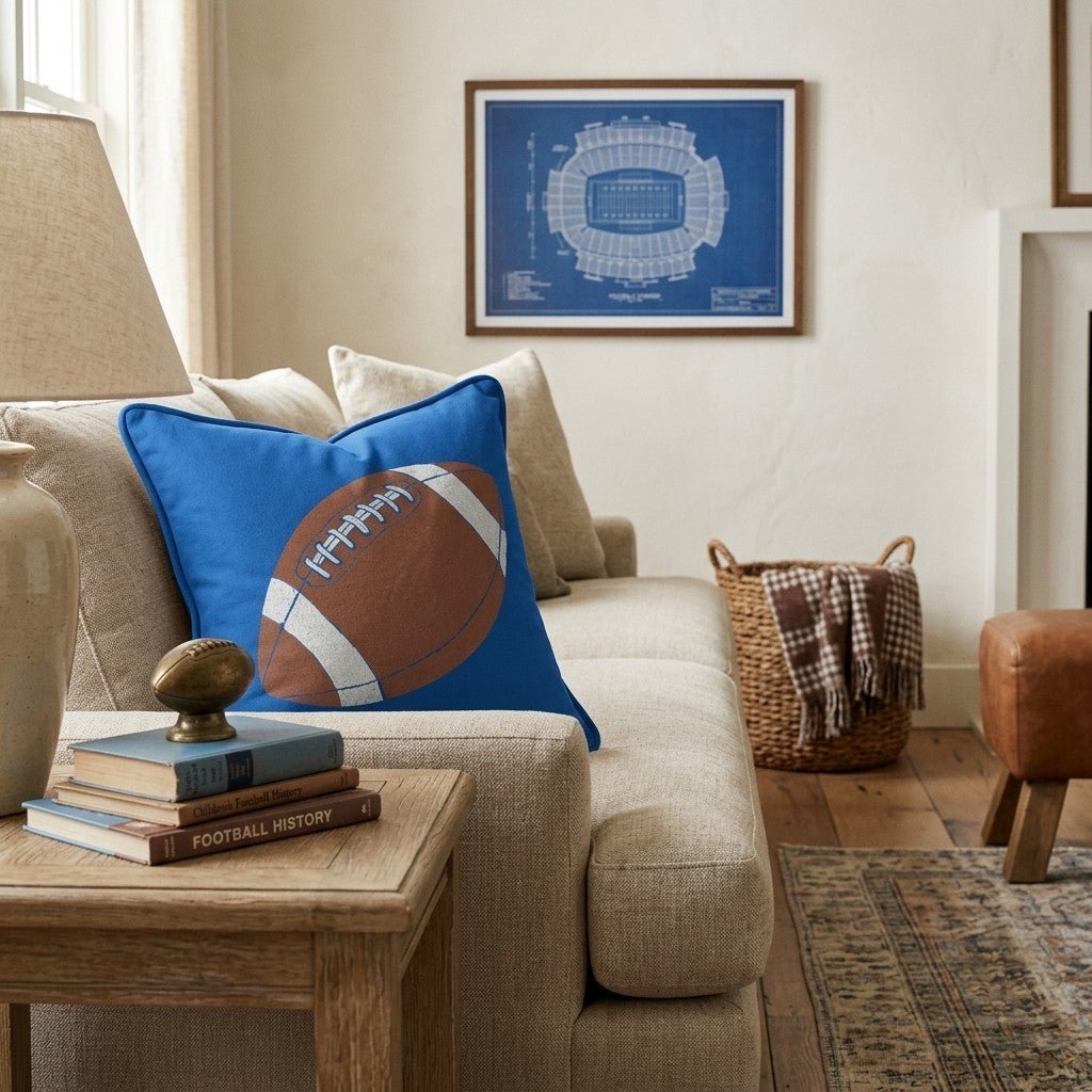 Classic Football Throw Pillow - Benton Lane Home - Hillcroft Home