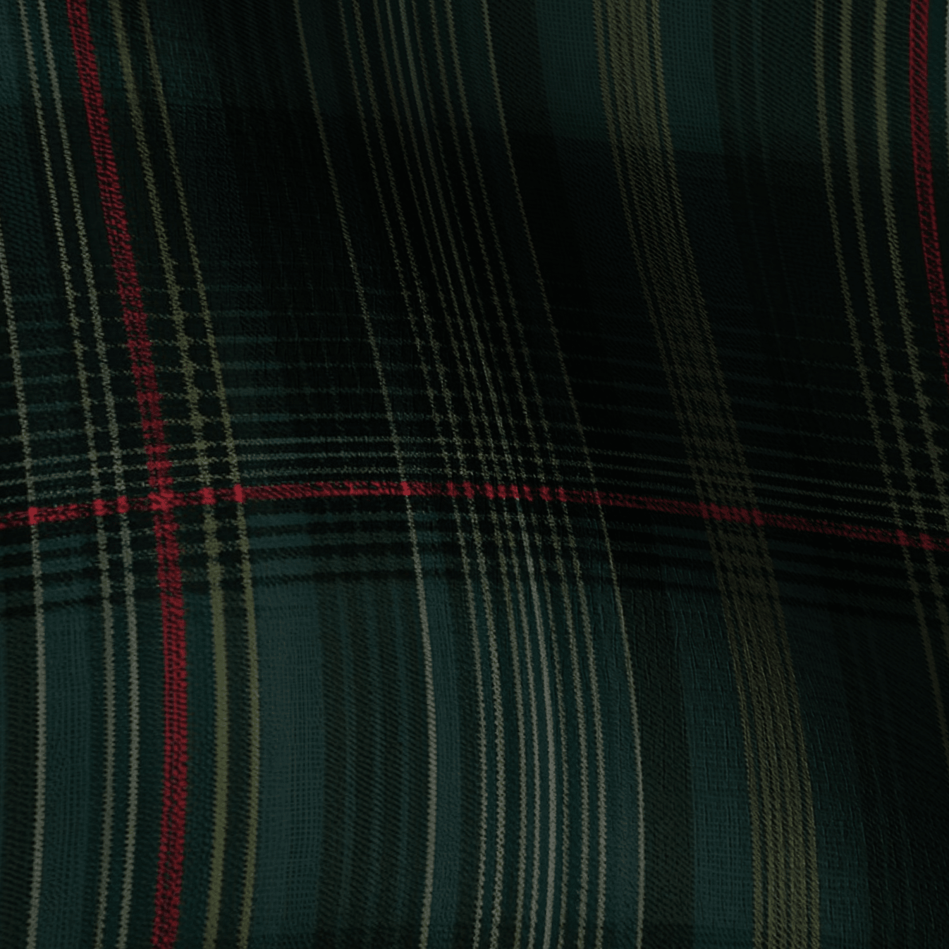Classic Green Tartan Faux Grasscloth Wallpaper - Painted Paper
